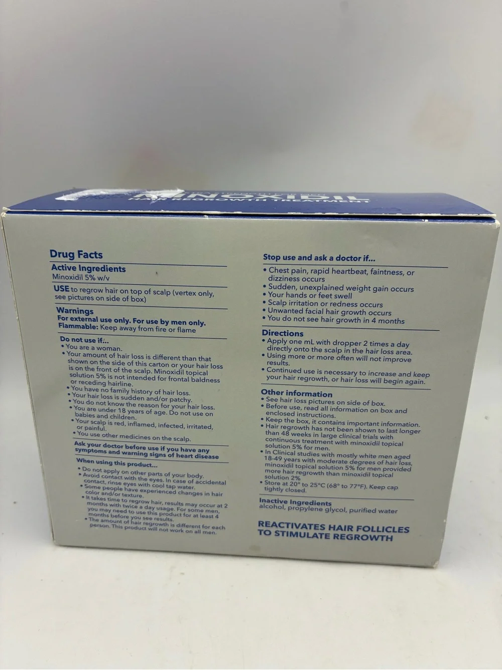 Hair Regen Minoxidil 5% Extra Strength Men Hair Regrowth 6 Month Supply 6x2oz